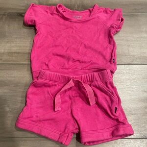 Kyte Baby Bamboo Jersey Short Sleeve Jogger Set in Raspberry🩷